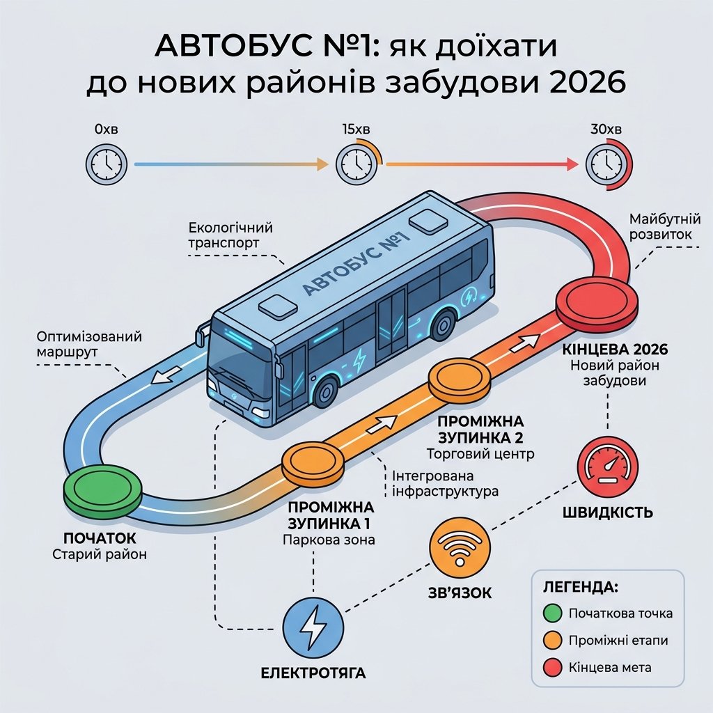 Автобус №1: як доїхати до нових районів забудови 2026