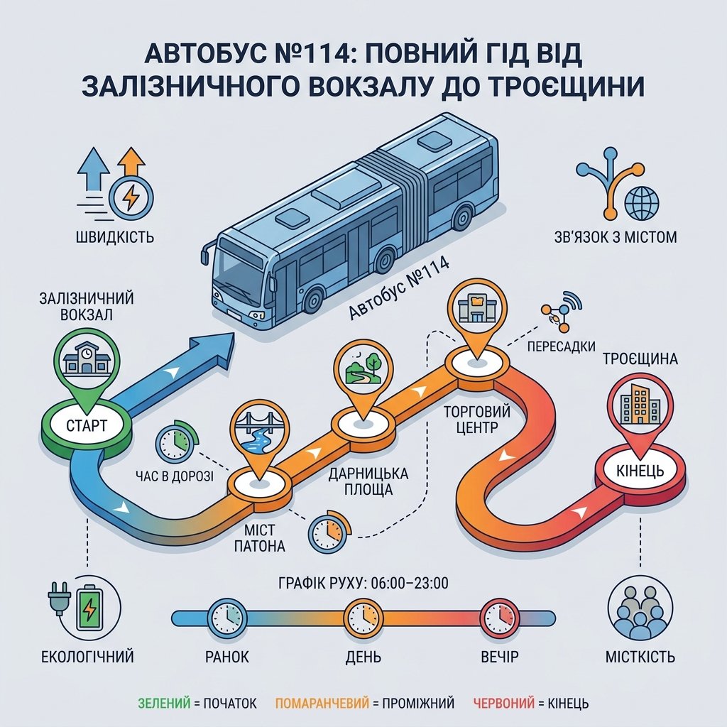 Автобус №114: повний гід від залізничного вокзалу до Троєщини