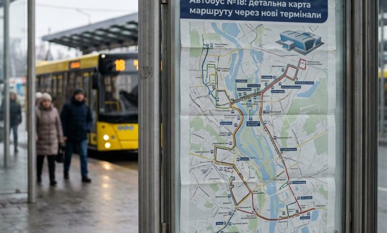 Автобус №18: детальна карта маршруту через нові термінали