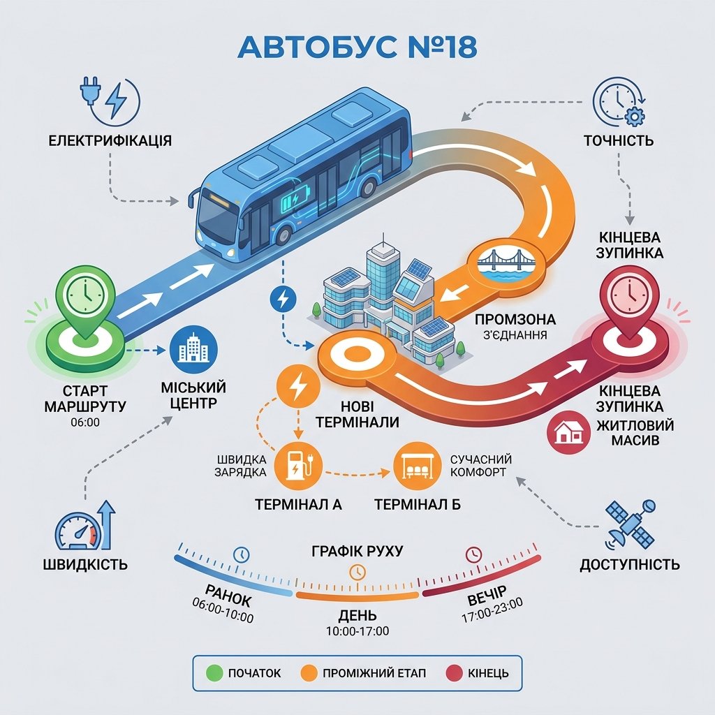 Автобус №18: детальна карта маршруту через нові термінали