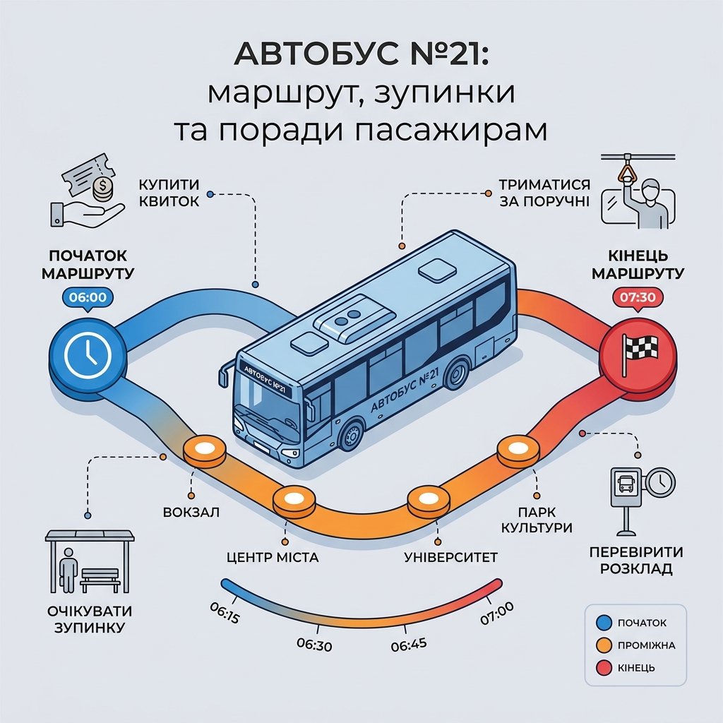 Автобус №21: маршрут, зупинки та поради пасажирам