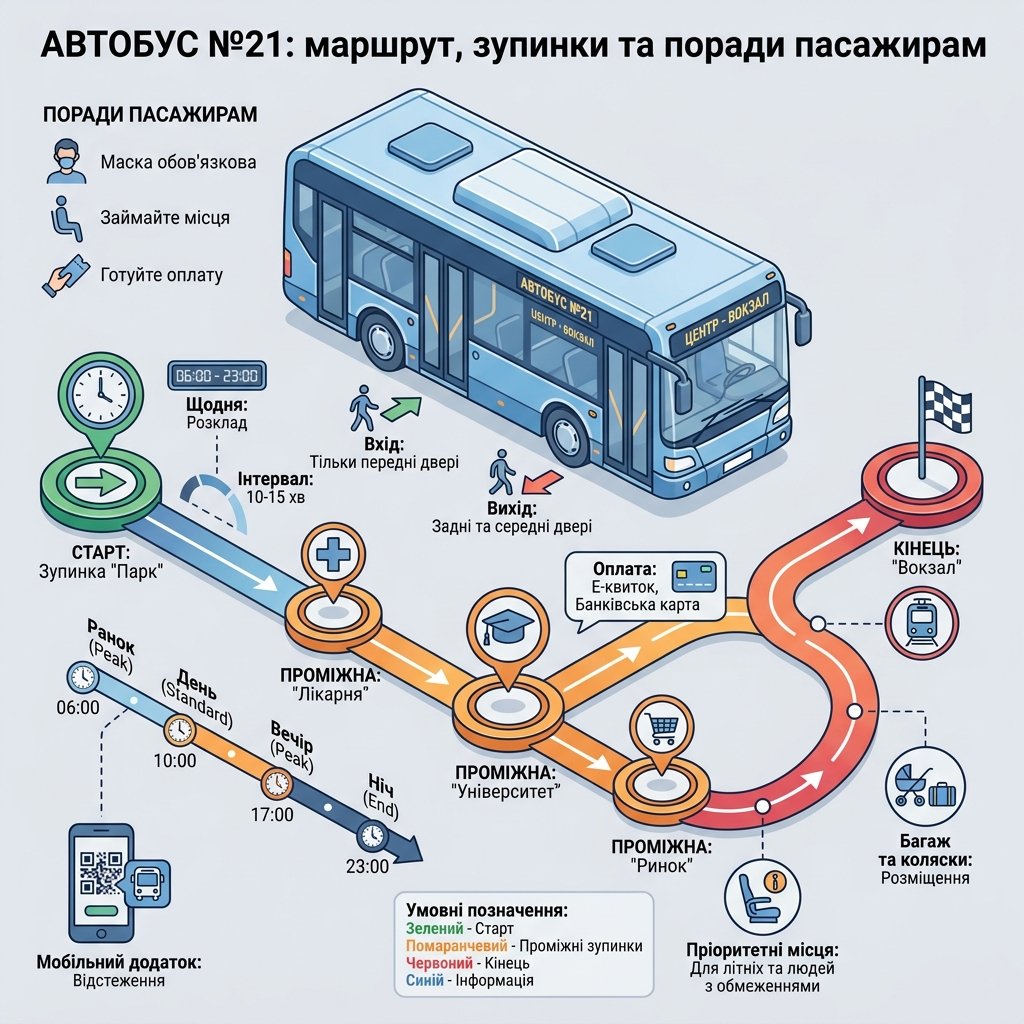 Автобус №21: маршрут, зупинки та поради пасажирам