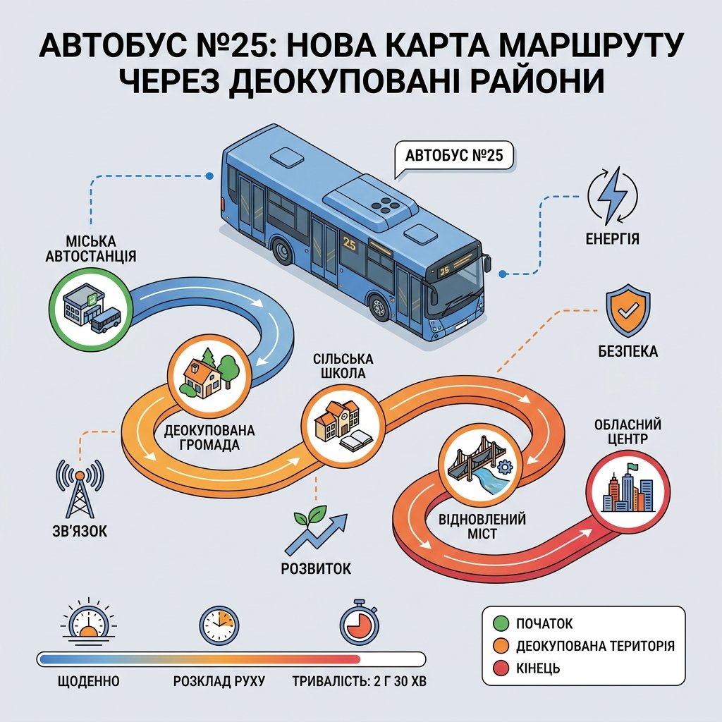 Автобус №25: нова карта маршруту через деокуповані райони