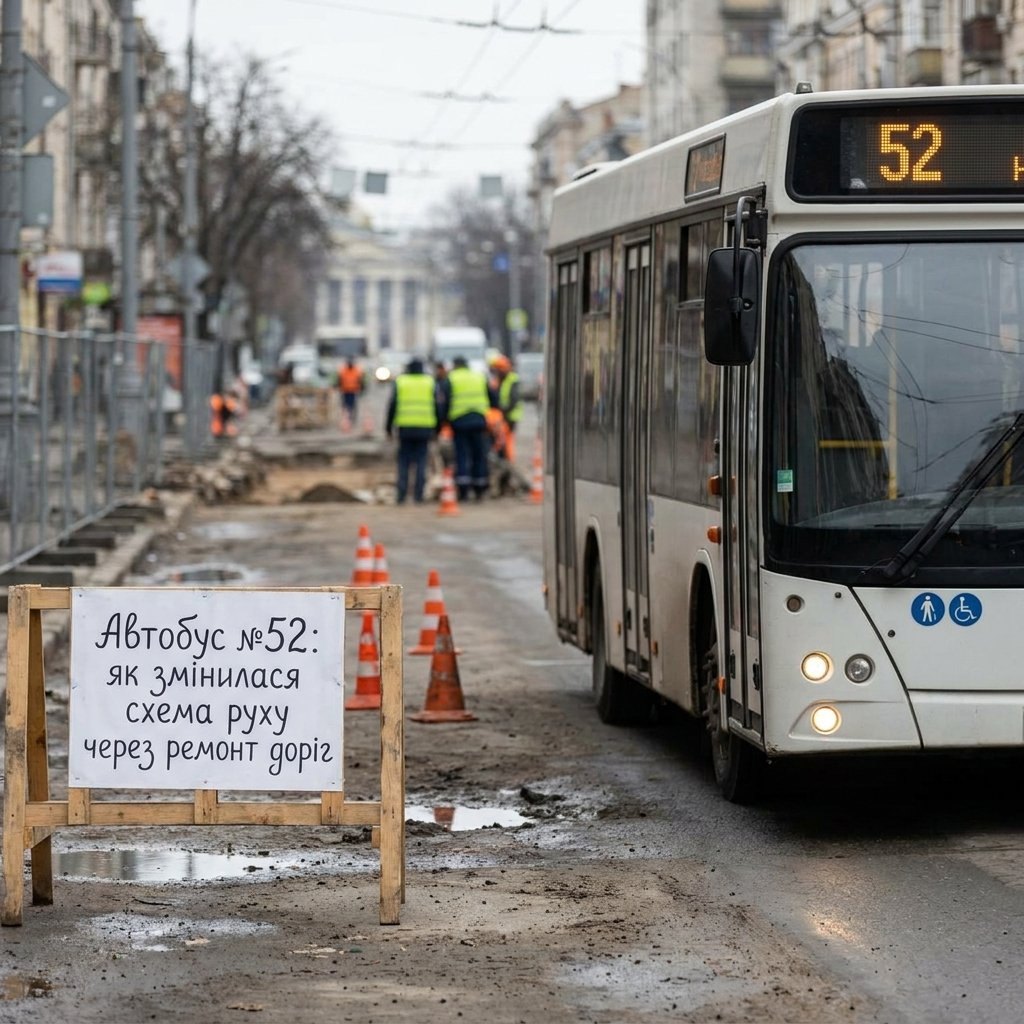 Автобус №52: как изменилась схема движения из-за ремонта дорог