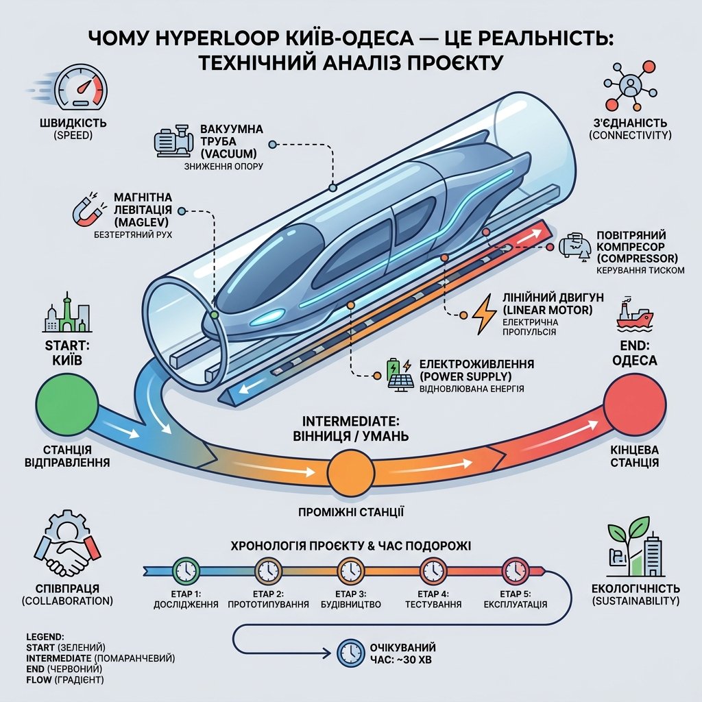Чому Hyperloop Київ-Оdesa — це реальність: технічний аналіз проєкту