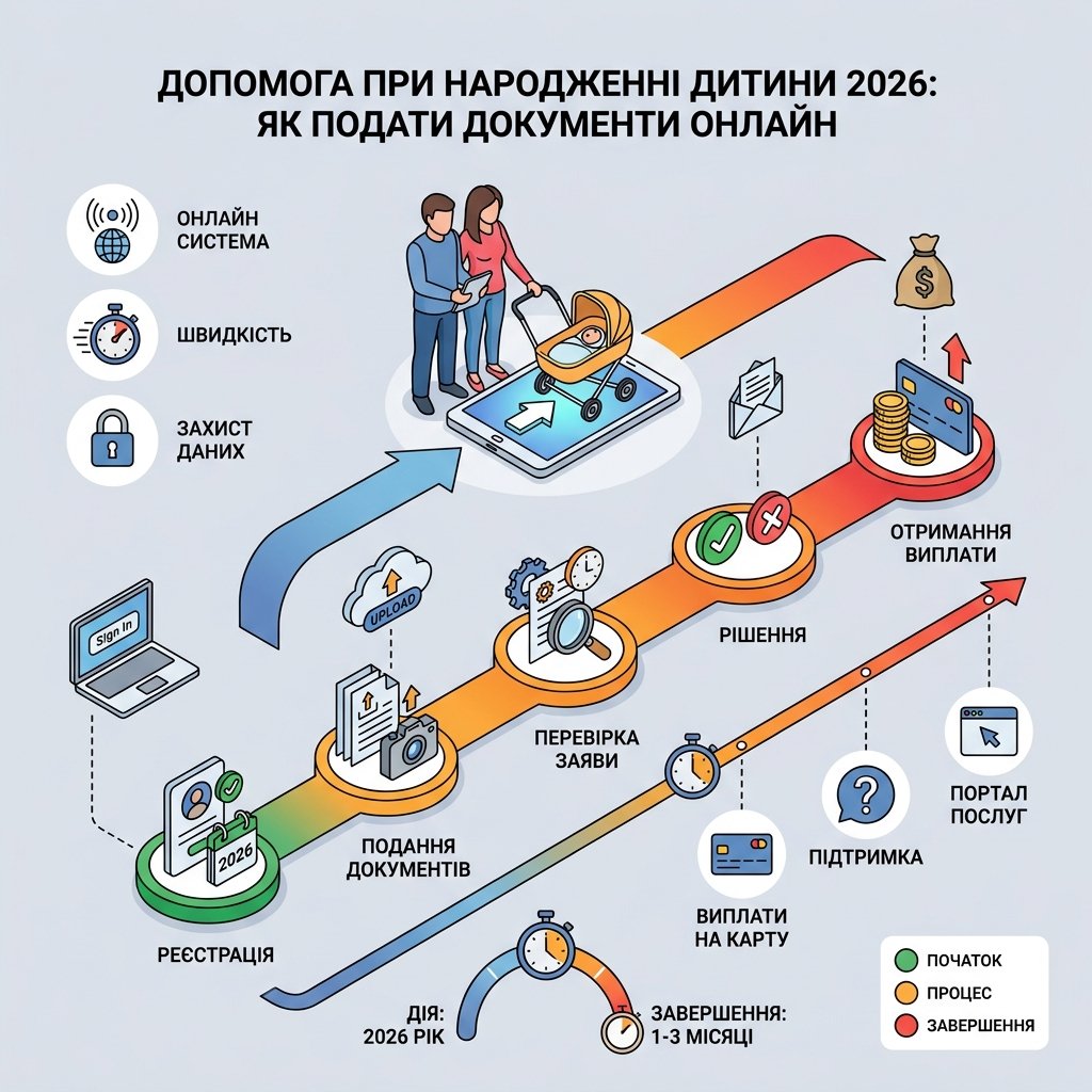 Допомога при народженні дитини 2026: як подати документи онлайн