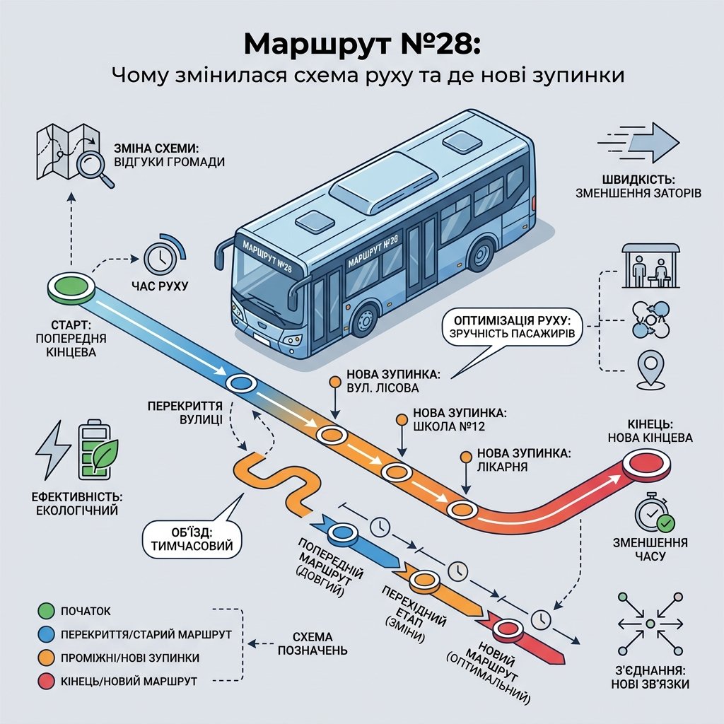 Маршрут №28: почему изменилась схема движения и где новые остановки