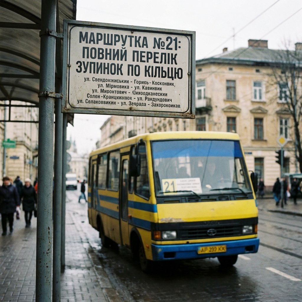 Маршрутка №21: повний перелік зупинок по кільцю