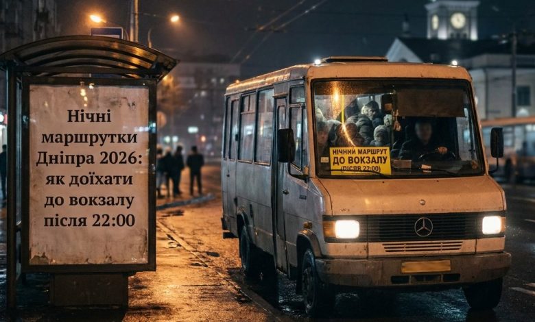 Нічні маршрутки Дніпра 2026: як доїхати до вокзалу після 22:00