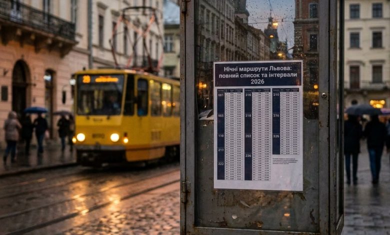 Нічні маршрути Львова: повний список та інтервали 2026