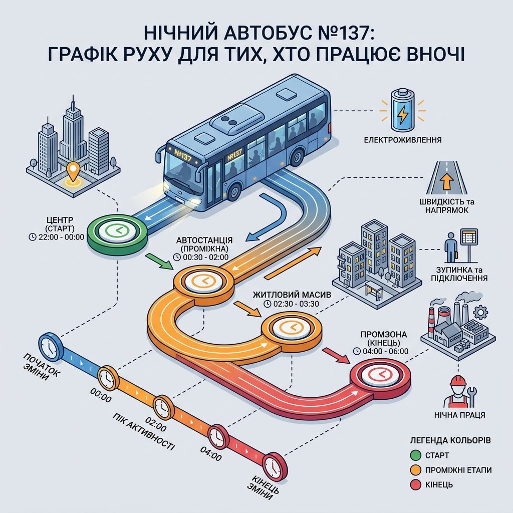 Нічний автобус №137: графік руху для тих, хто працює вночі