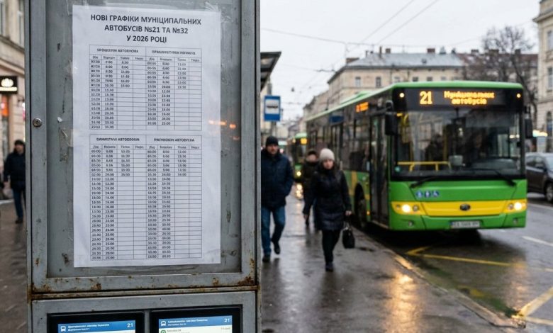 Нові графіки муніципальних автобусів №21 та №32 у 2026 році