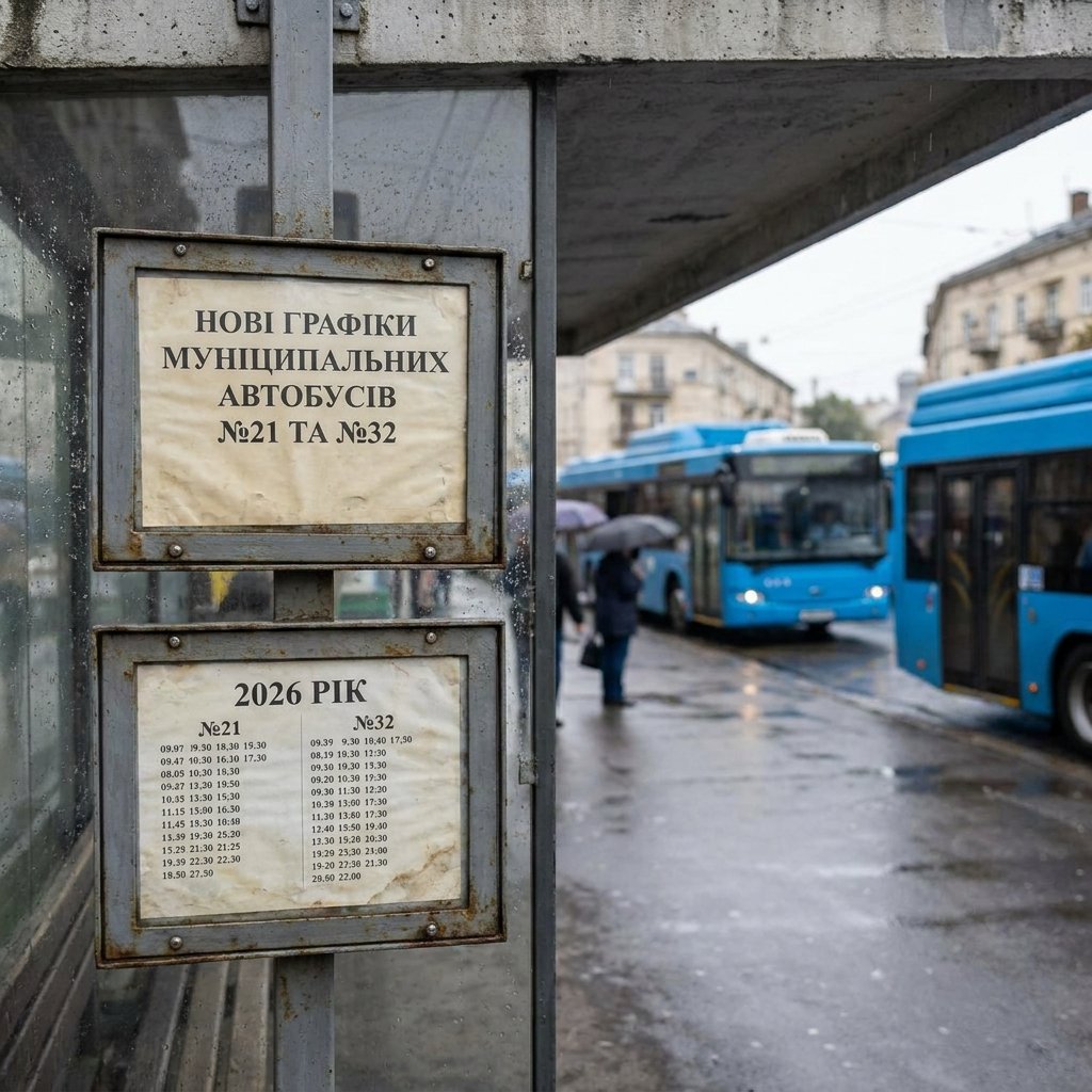 Нові графіки муніципальних автобусів №21 та №32 у 2026 році