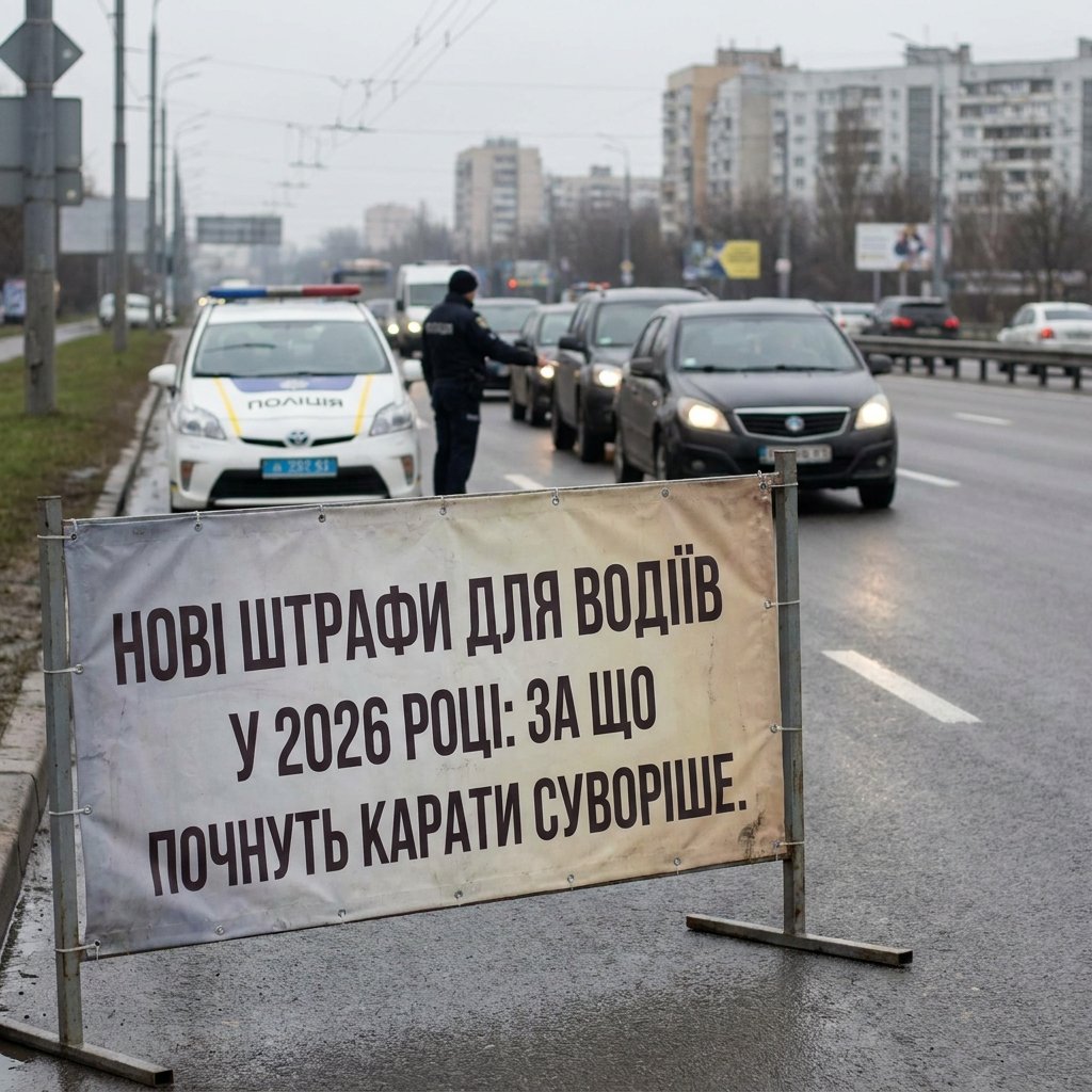 Нові штрафи для водіїв у 2026 році: за що почнуть карати суворіше