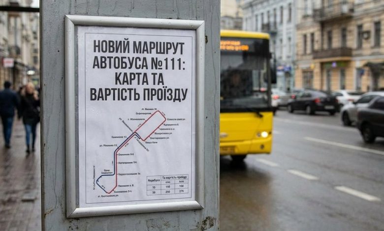 Новий маршрут автобуса №111: карта та вартість проїзду