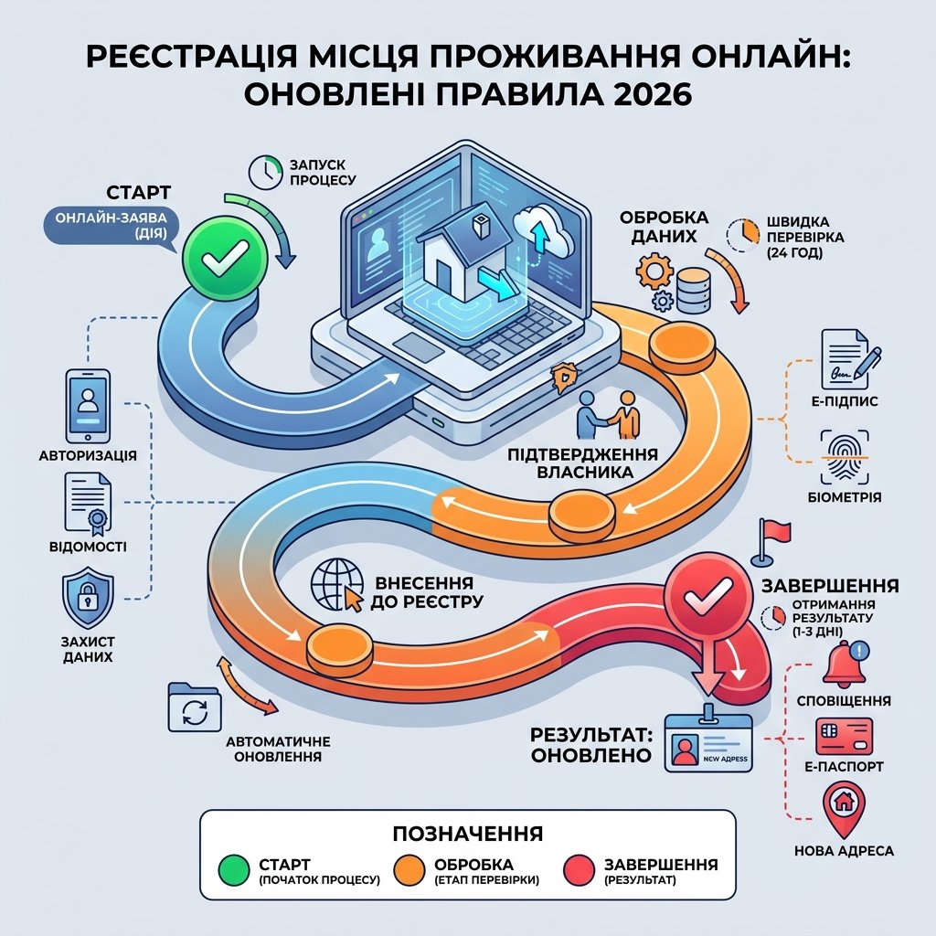 Реєстрація місця проживання онлайн: оновлені правила 2026