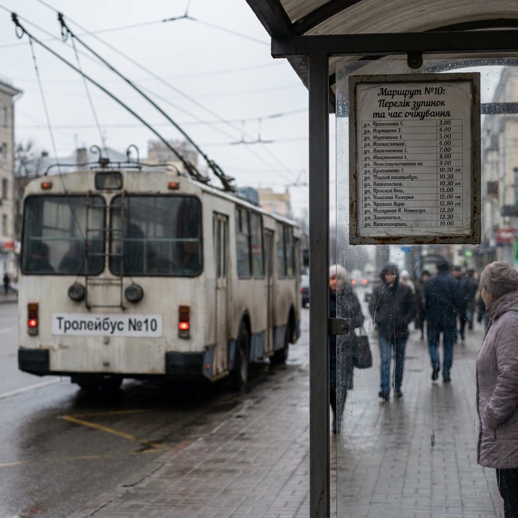 Тролейбус №10: повний перелік зупинок та час очікування