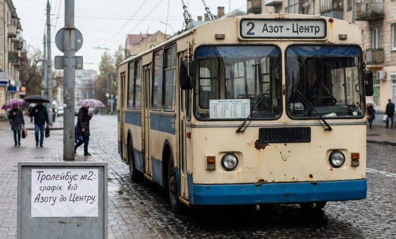 Троллейбус №2: полный график от Азота до Центра