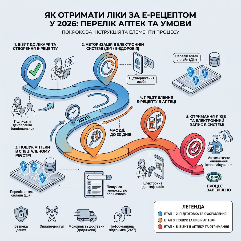 Як отримати ліки за е-рецептом у 2026: перелік аптек та умови